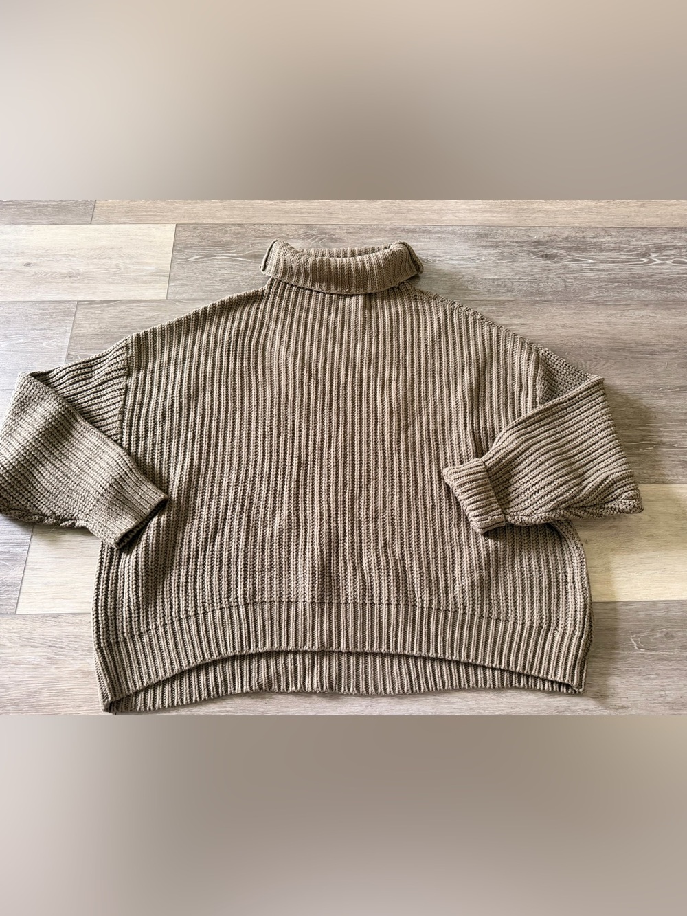 Free People Oversize Chunky Knit Turtleneck Sweater - Medium